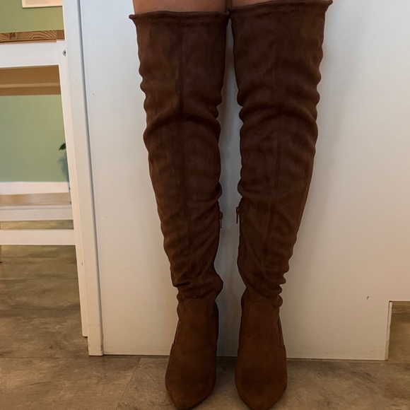 JustFab Chocolate Over-the-Knee Boots - Picture 6 of 6